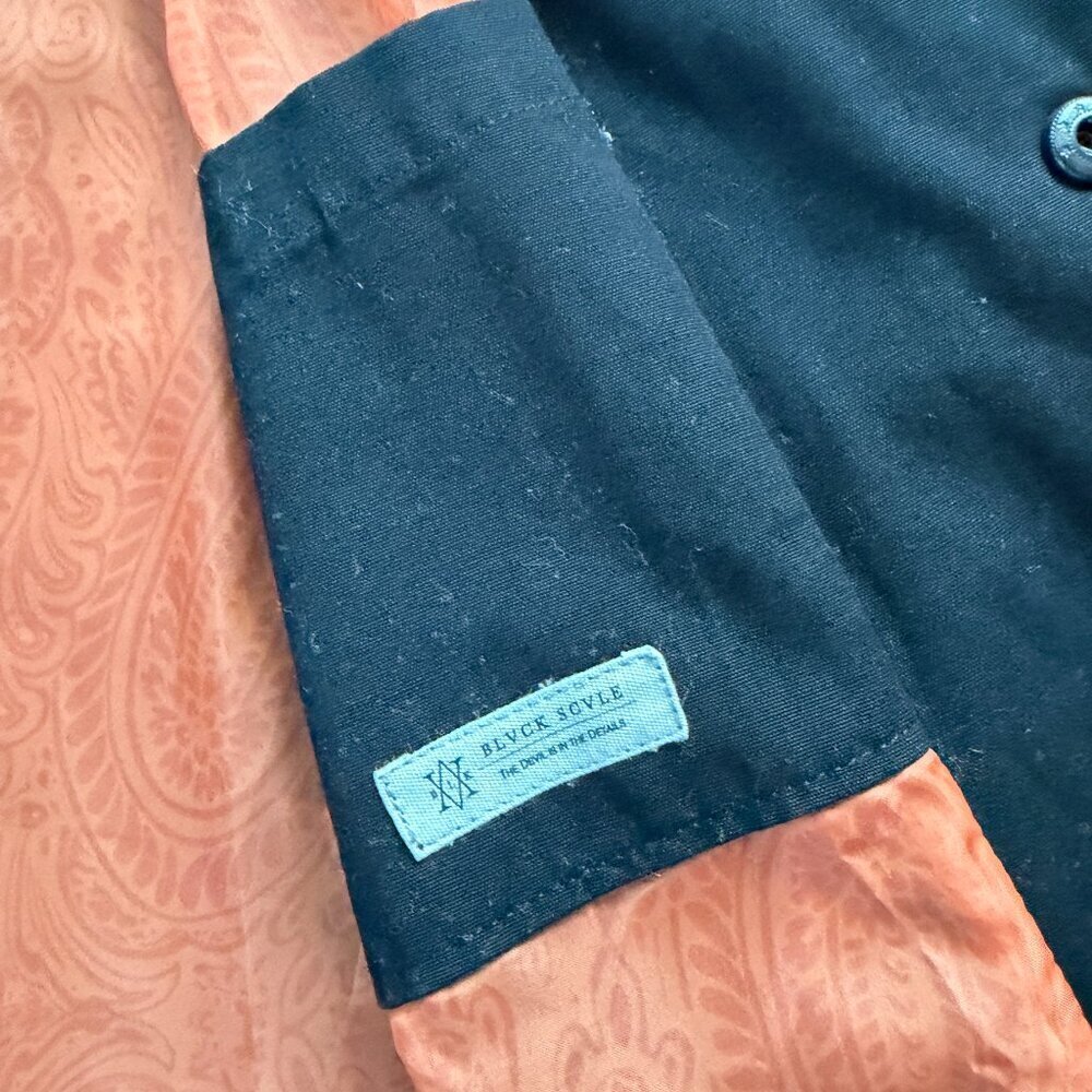 Black Scale Black and Orange Devil in the Details Bomber Jacket - Men's Size M - Picture 9 of 16